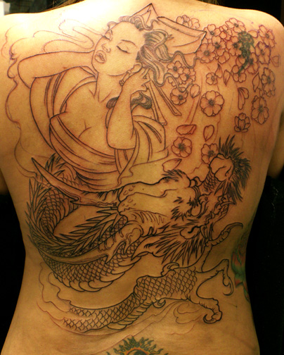 Tattoos - Fantasy Dragon tattoos - Mystery of the Geisha